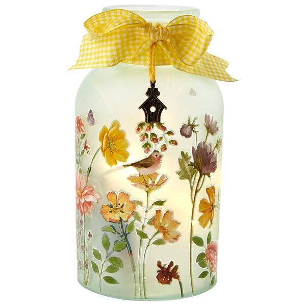 Transpac Yellow Summer Flower LED Lantern