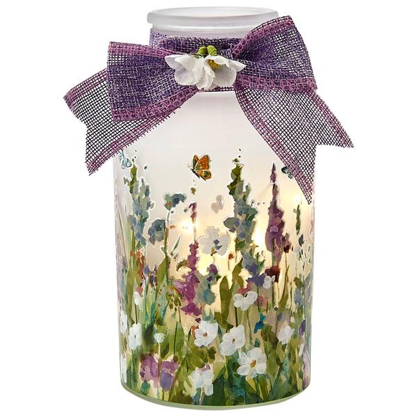 Transpac Purple Flower LED Lantern