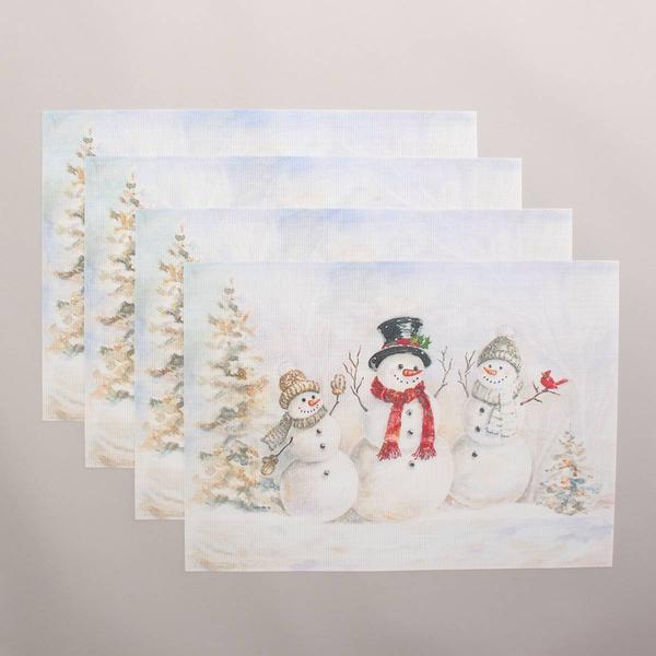 Snowmen Trio Woven Placemats - Set of 4