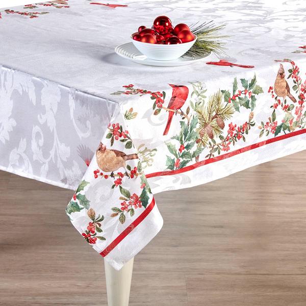 Elegant Cardinal Jacquard Tablecloth