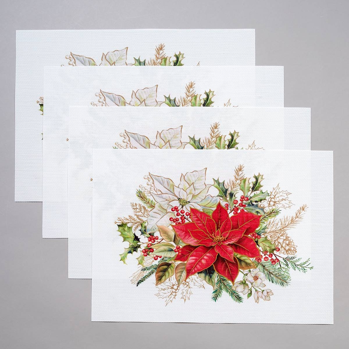 Fragrant  Holiday Dig Woven Vinyl Placemats - Set Of 4