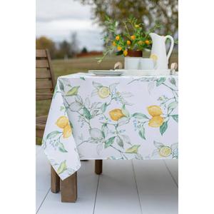 Soft Lemons Textured Print Tablecloth alternate view