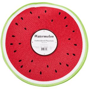 Watermelon Embroidered Placemats - Set of 4