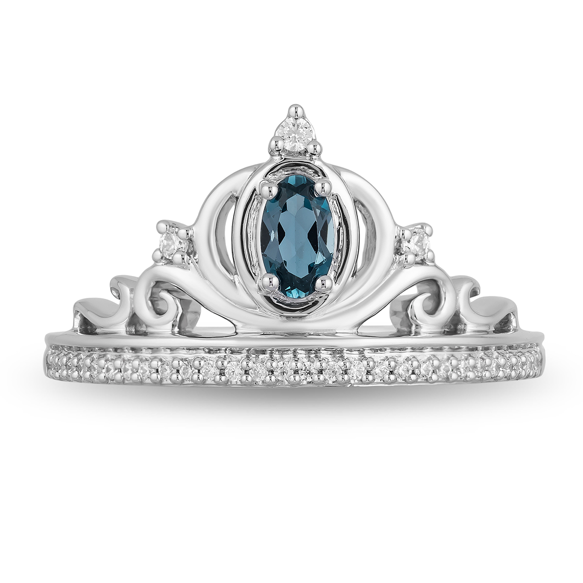 Enchanted By Disney Blue Topaz Sterling Silver Carriage Ring