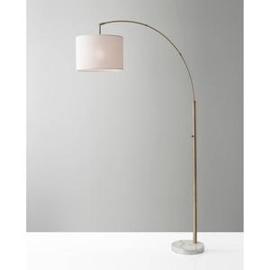 Adesso Bowery Antique Brass Arc Floor Lamp alternate view