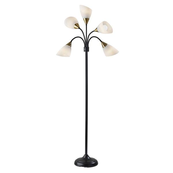 Simplee Adesso 5 Light Black Floor Lamp