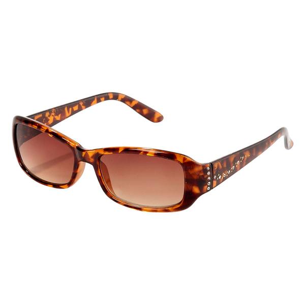Womens Ashley Cooper(tm) Plastic Rectangle Stone Accent Sunglasses