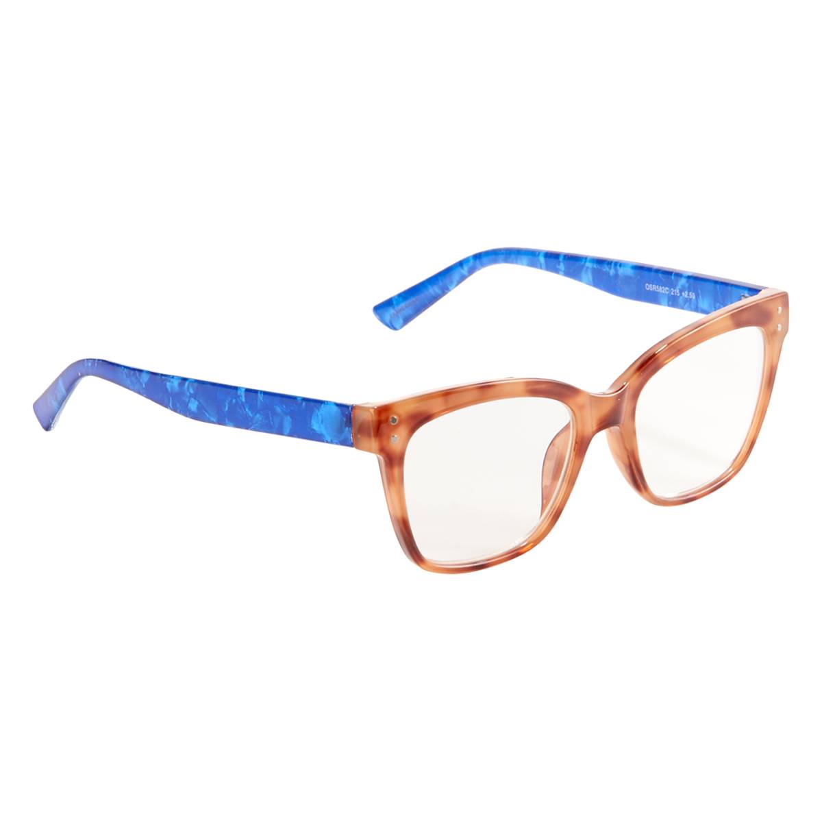 Womens O By Oscar 2.5 Blue Reader Glasses