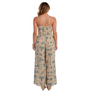 Womens Luxology Sleeveless Tie Front Tropical Jumpsuit alternate view