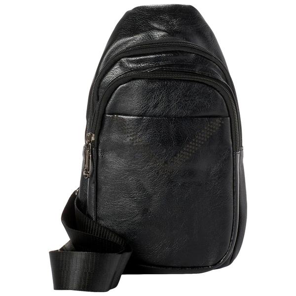 Pleather Sling Bag - Black