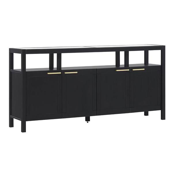 Glass-Top 4-Door TV Console