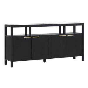 Glass-Top 4-Door TV Console