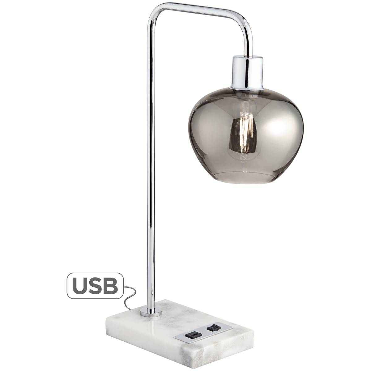 Pacific Coast Lighting Gregory 24in. Chrome Table Lamp