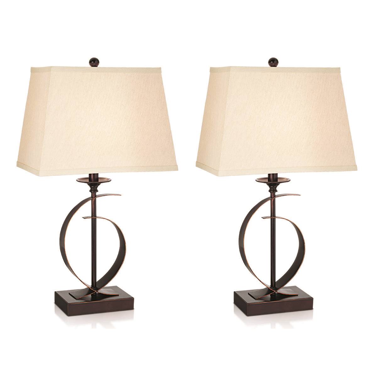 Pacific Coast Lighting Set Of 2 Novo Bronze Table Lamps