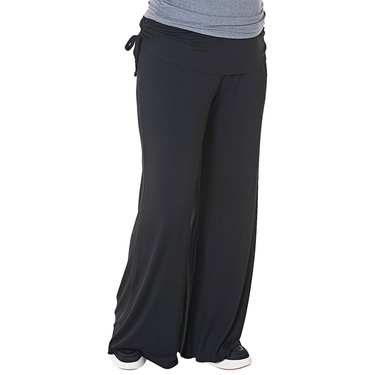 Womens Due Time Fold Over Side Cinch Maternity Palazzo Pants