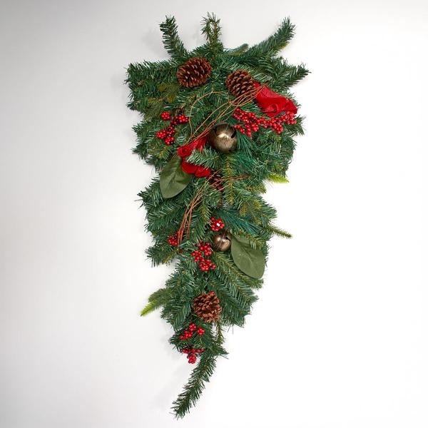 Grapevine/Pine Cone/Berries/Ornaments/Ribbon Teardrop