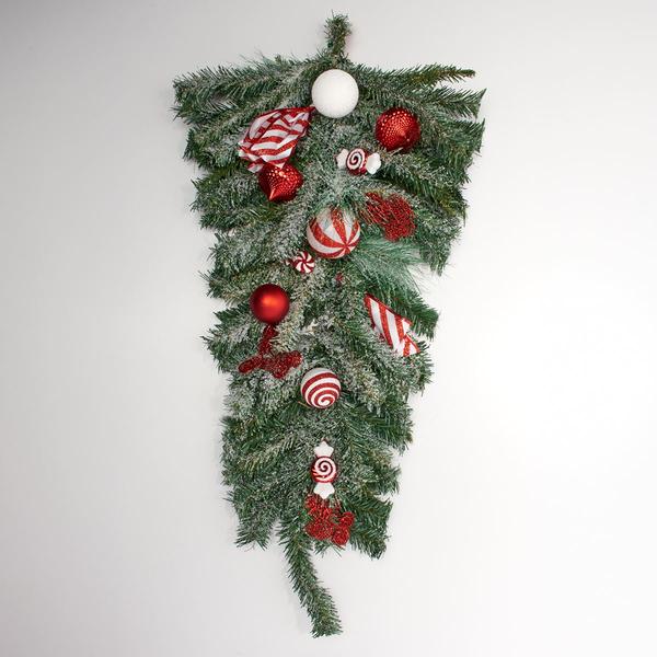 Peppermint/Ball Ornaments/Ribbon Teardrop