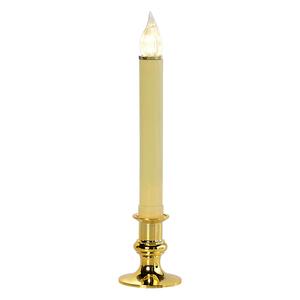 12in. Dixie LED Brass Window Candle