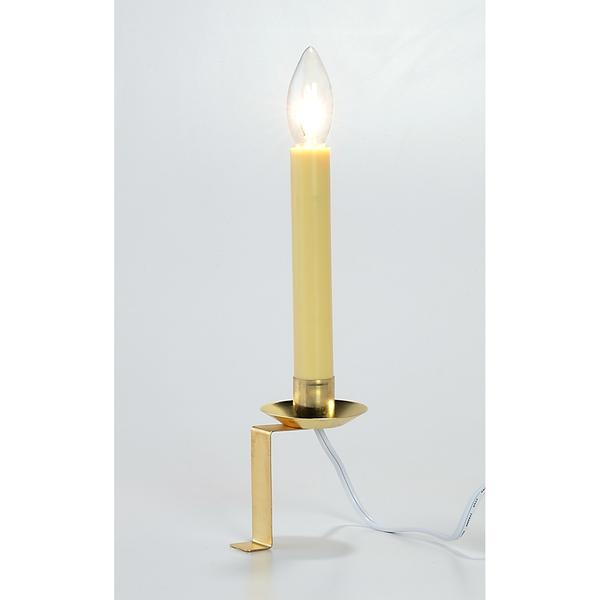 11in. Brass Electric Window Candle