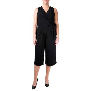 Petite Nina Leonard Sleeveless Solid Cropped Jumpsuit