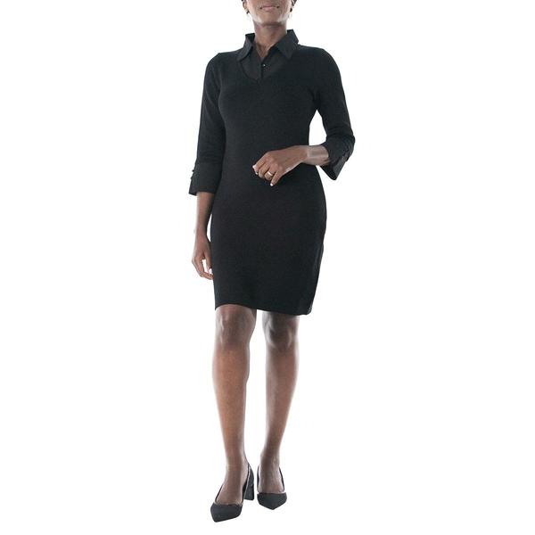 Womens Nina Leopard 3/4 Sleeve Two In One Sweater Dress alternate view