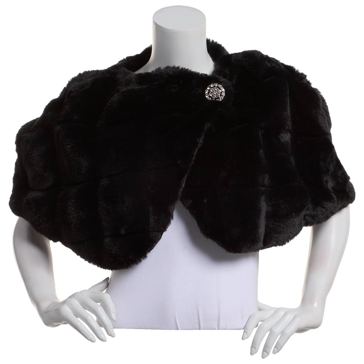 Womens Nina Leonard Faux Fur Capelet Shrug