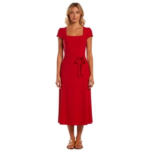 button down dresses midi Linen Button-Down Midi Dress