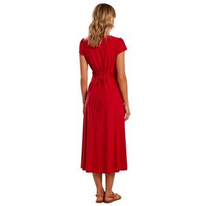 Womens Nina Leonard Cap Sleeve Square Neck Midi Dress alternate view