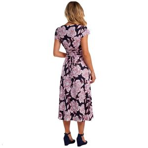 Womens Nina Leonard Square Neck Floral Midi Dress alternate view