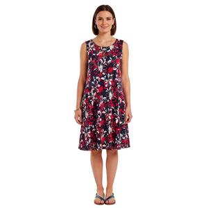 Womens Nina Leonard Sleeveless Floral Side Pocket Shift Dress