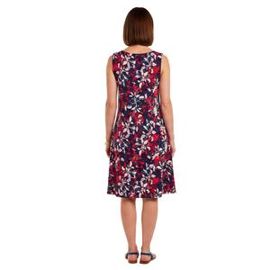 Womens Nina Leonard Sleeveless Floral Side Pocket Shift Dress alternate view