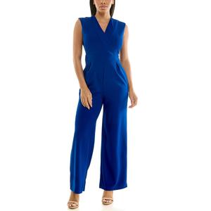 Womens Nina Leonard Sleeveless V-Neck Crepe Jumpsuit alternate view