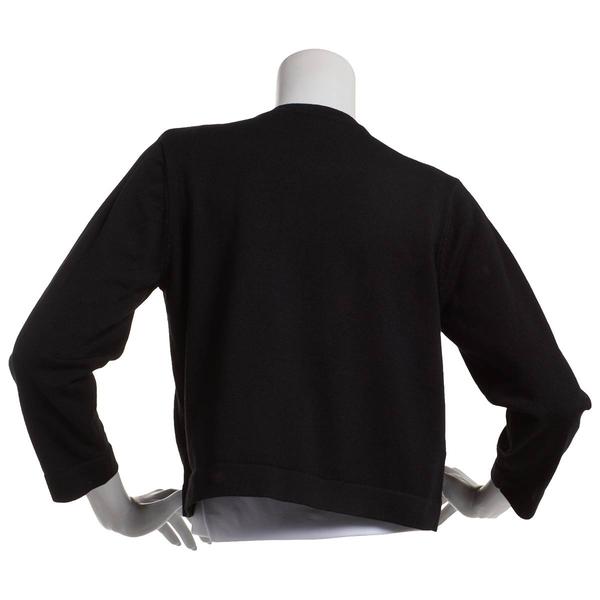 Womens Nina Leonard Pearl Trim Collar Shrug alternate view