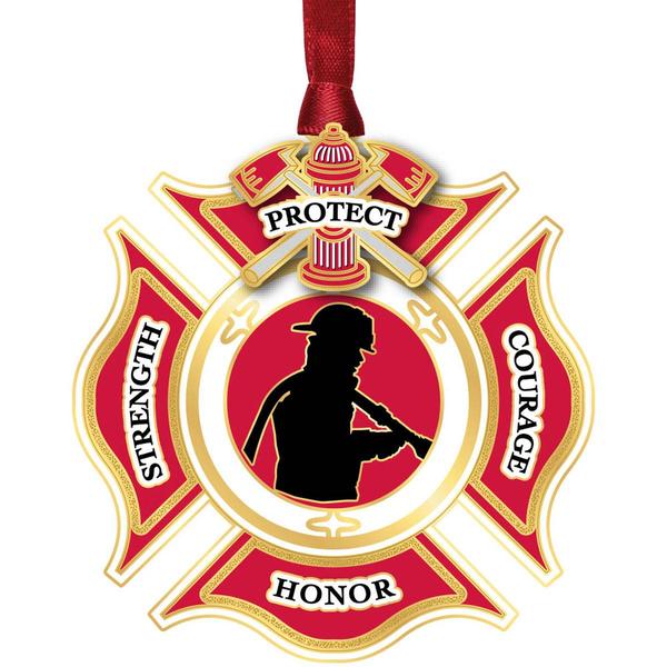 Beacon Design Firefighter Shield Ornament