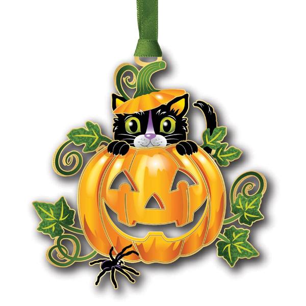 Beacon Design Black Cat Jack-O-Lantern Ornament