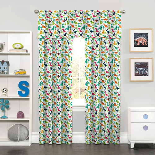 Dippy Dino's Room Darkening Rod Pocket Curtains