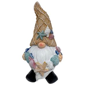 Resin Beach Gnome with Shell Accents