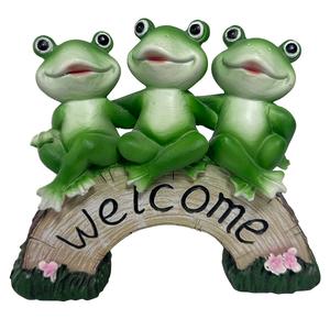 Resin 3 Frog Welcome Statue