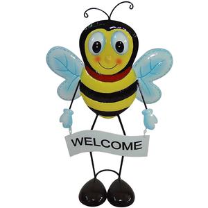 Metal Bee with a Welcome Sign