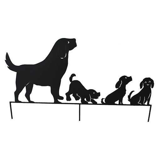 Metal Dogs Silhouette Garden Stake