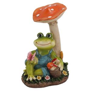 Frog Sitting Under A Mushroom