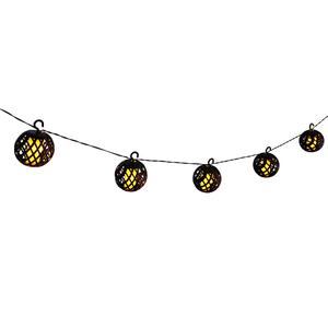 10 Light Solar Plastic Round Cage String Lights