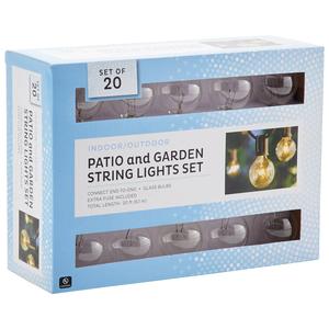 20ct. Clear G40 Glass Globe Bulb String Lights