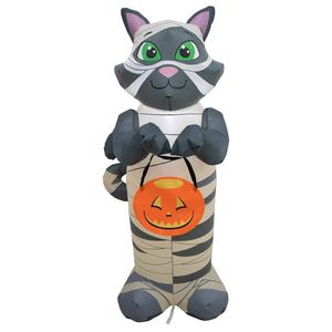 4ft. Inflatable Mummy Cat with Pumpkin Trick-Or-Treat Bag