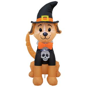 4ft. Inflatable LED Dog with Witch Hat & Sweater