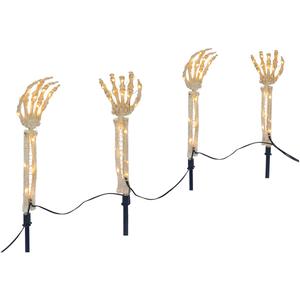 Skeleton Hands with 20 LED Microdot Warm White Lights & Autotimer