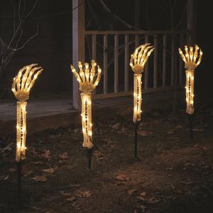 Skeleton Hands with 20 LED Microdot Warm White Lights & Autotimer alternate view