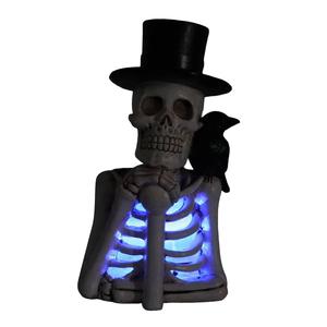 Skeleton Wearing a Hat with Black Bird Decor alternate view