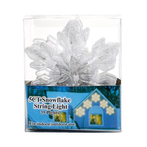 Set of 5 Count 6in. Clear Snowflake Lights