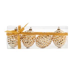 Set of 6 Gold Pine Cone Ornaments